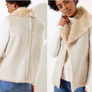 NWT LOFT Faux Shearling/Faux Fur Reversible Vest